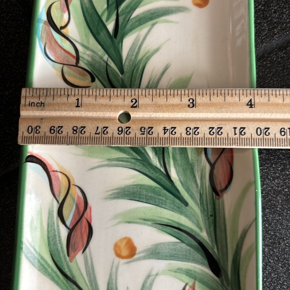 Vintage Gail Pittman Pottery Small Tray/Dish Yuletide Pattern - Picture 9 of 9